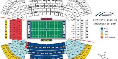 Dallas Cowboys estadio asento mapa