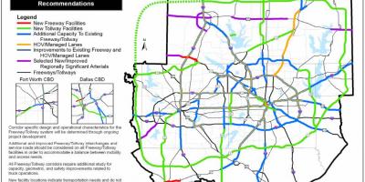 Dallas estradas con peaxe mapa