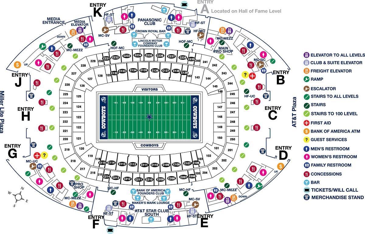 mapa de AT&T estadio