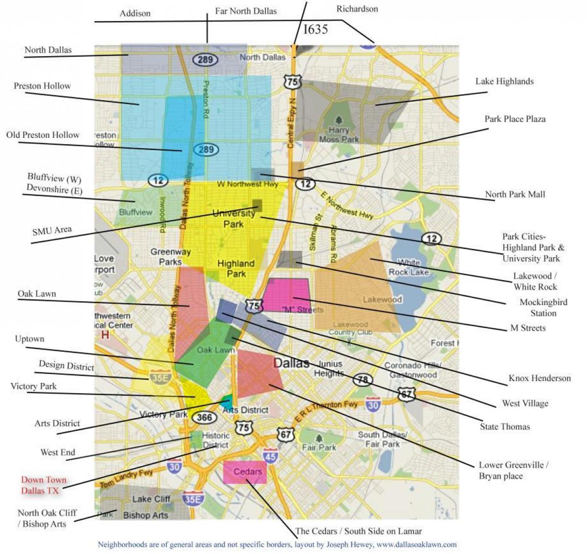 mapa de Dallas barrios