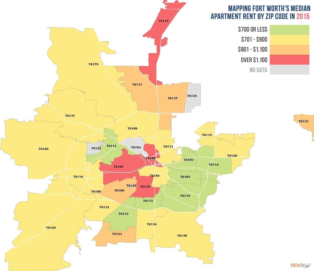 código postal mapa de Dallas