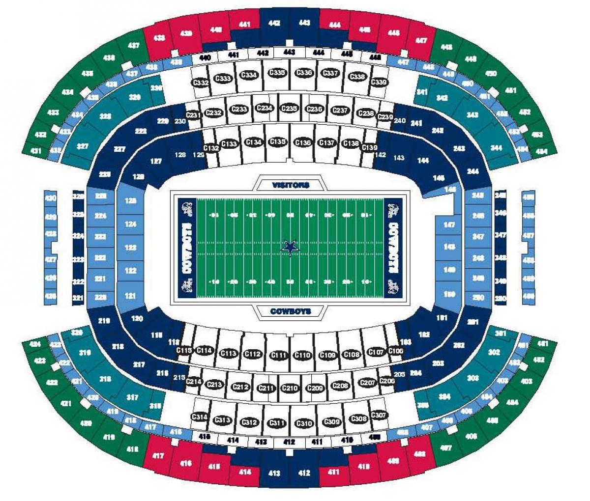 Cowboys estadio mapa