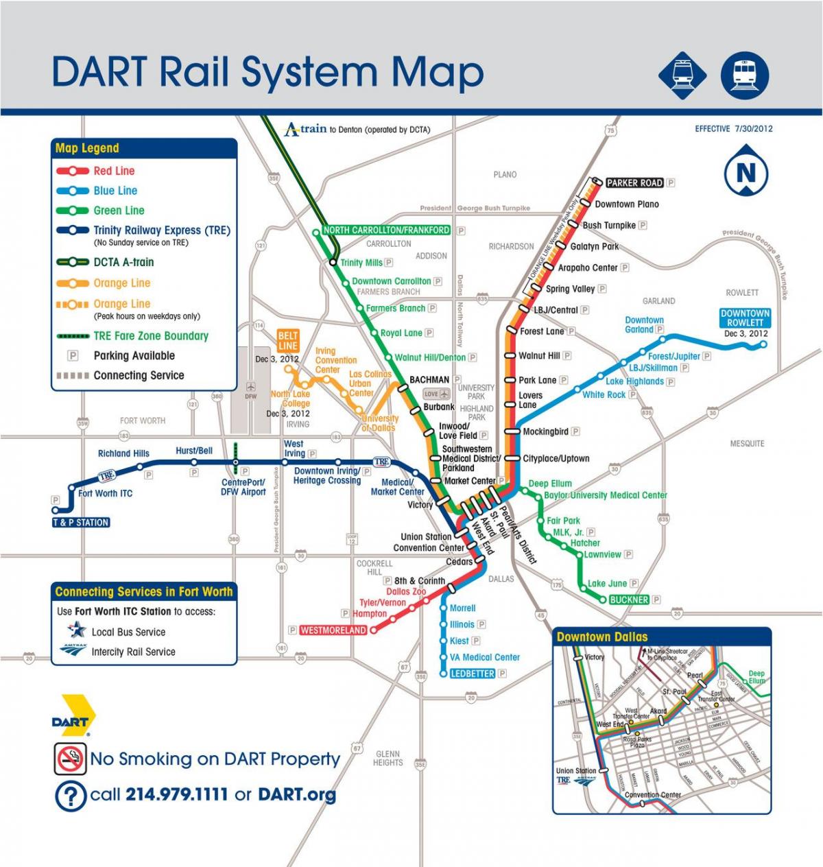Dallas dardo ferroviario mapa