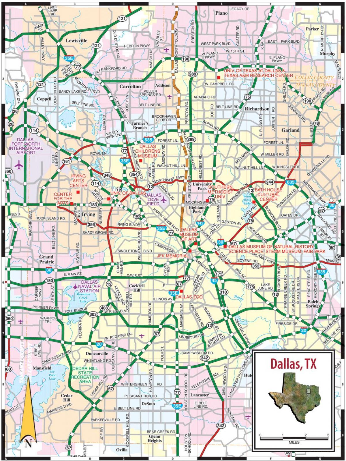 cidade de Dallas mapa