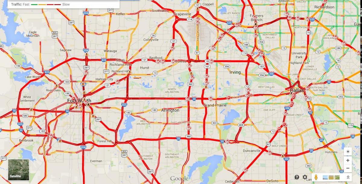 mapa de Dallas tráfico