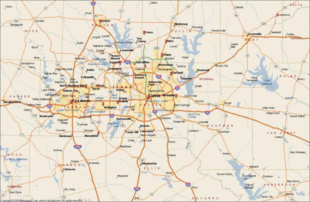 Dallas Fort Worth metroplex mapa