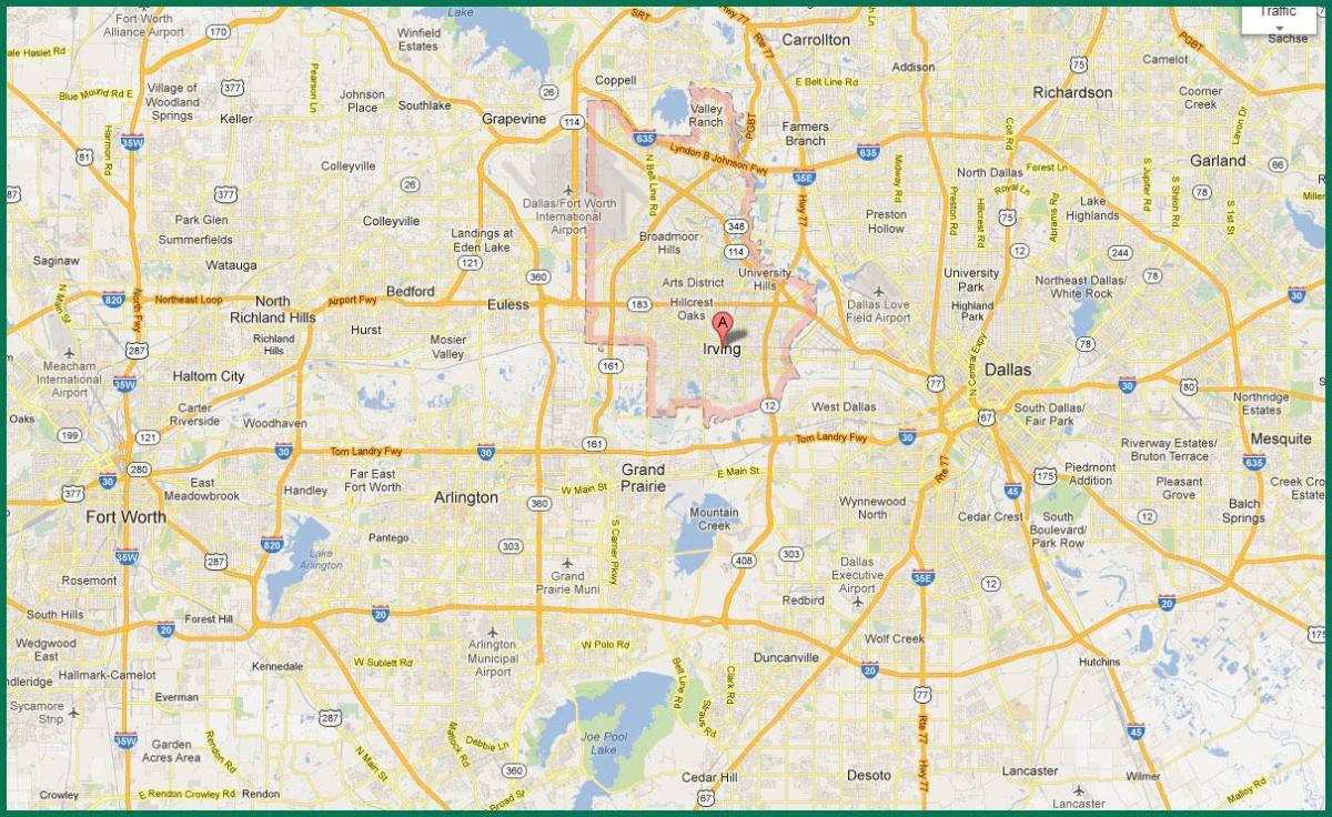 mapa de DFW área