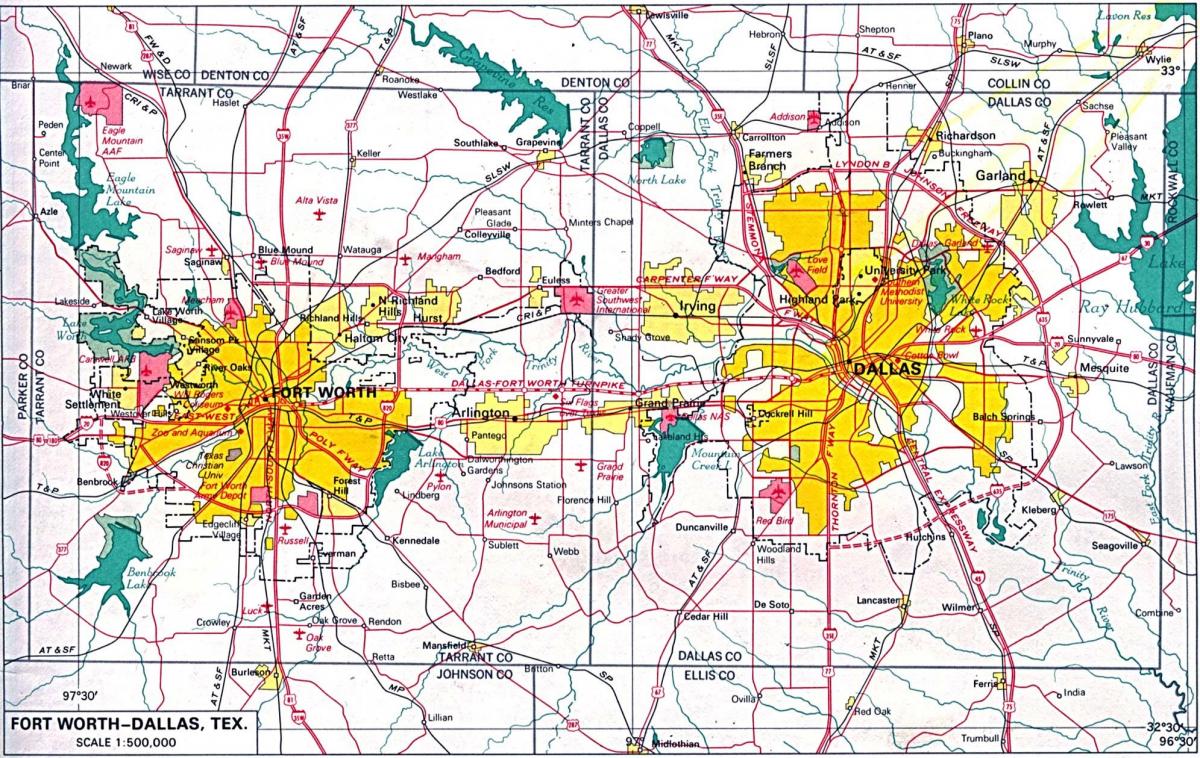 mapa do norte de Dallas