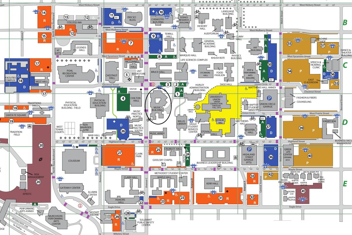 Universidade de North Texas Dallas mapa