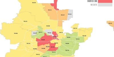 Código postal mapa de Dallas