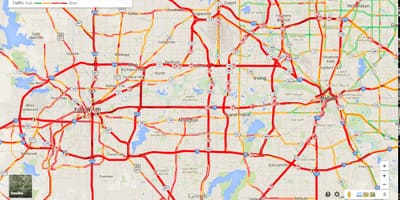 Mapa de Dallas tráfico
