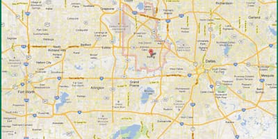 Mapa de DFW área