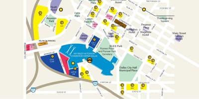 Mapa de médicos da cidade Dallas mapa